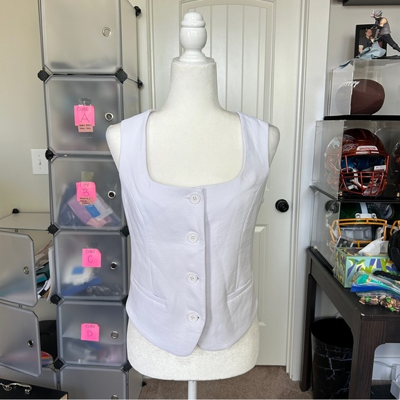 Abercrombie & Fitch Mara Premium Crepe Vest Squareneck Set Top Size Small - Picture 4 of 9